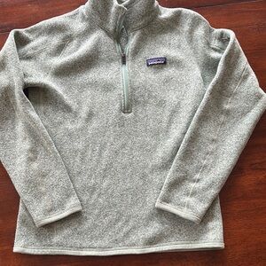 Patagonia Mint Green Quarter-Zip Better Sweater Pullover